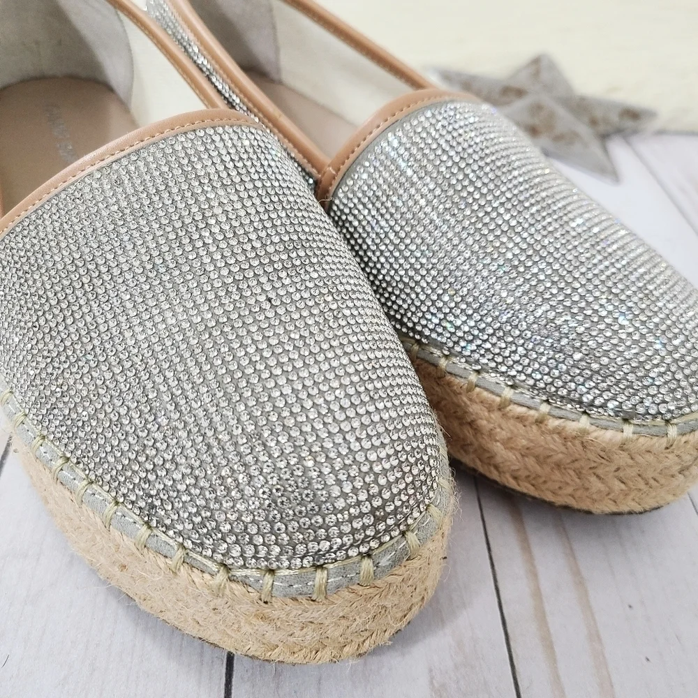 Gianni Bini Bruxie rhinestone loafer espadrille size 7.5